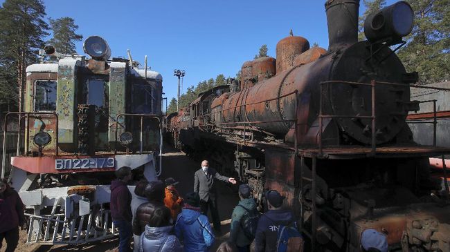 Museum Kereta Api Lebyazhye menyimpan sejarah kereta tua yang sempat beroperasi saat Perang Dunia.